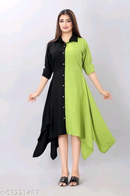 Black Common Color Fabolous Kurti 3/4 Quater Sleeves 